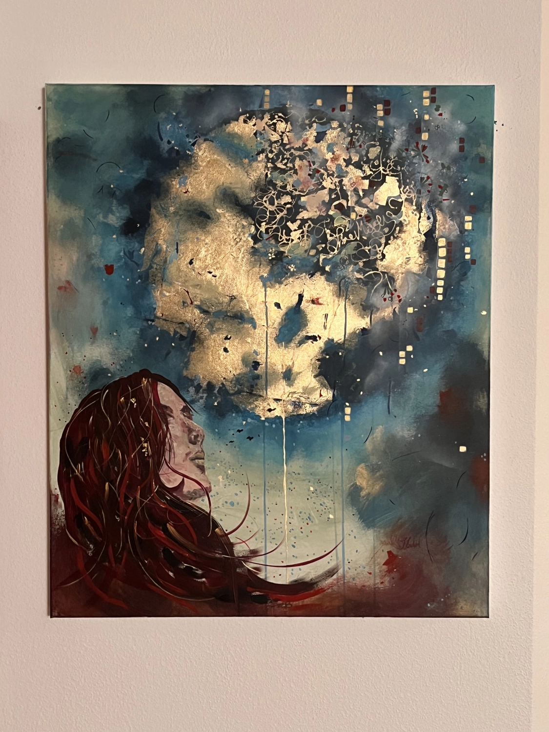 Das Gemälde „Das Mädchen und der Mond“ von Tanja Liedert