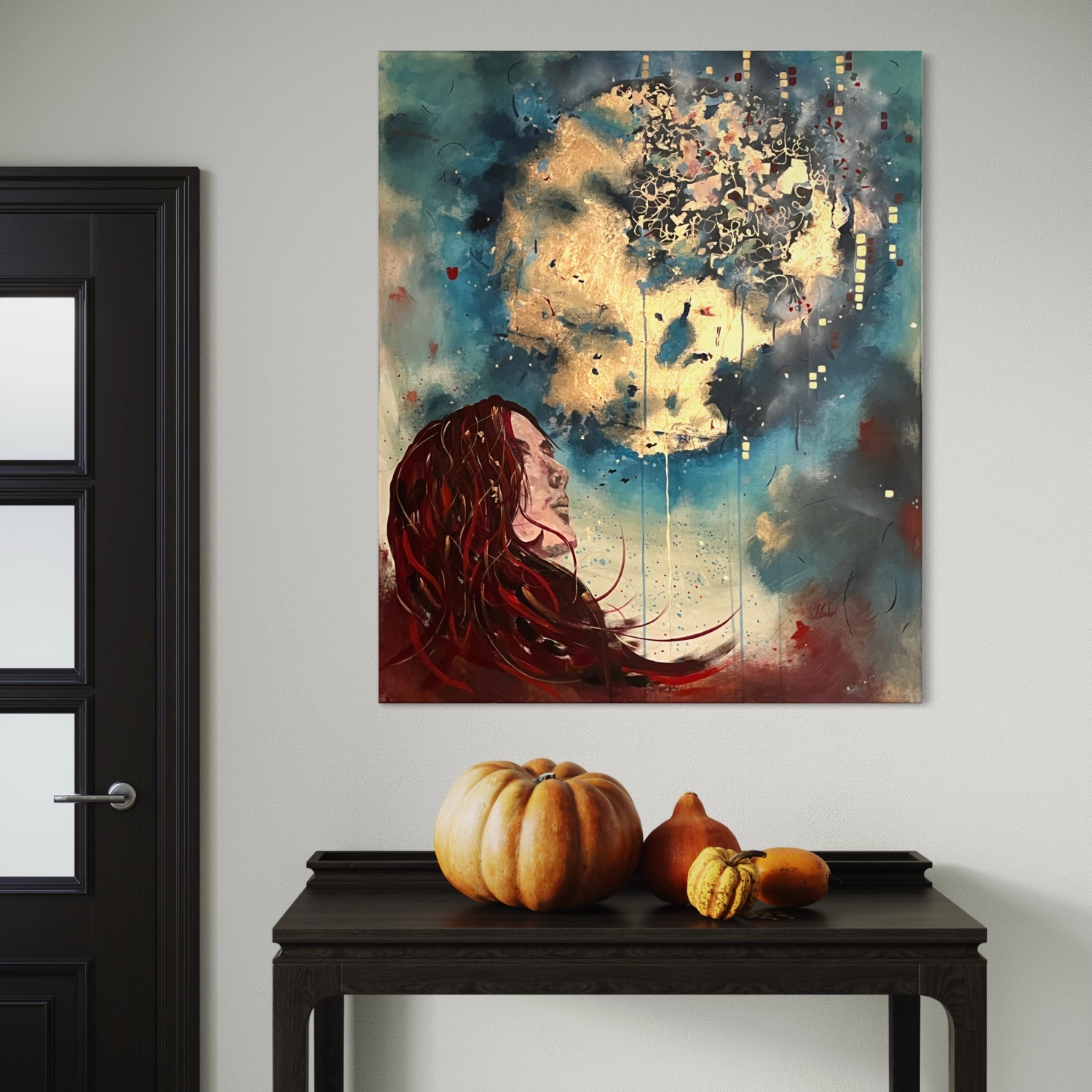 Das Gemälde „Das Mädchen und der Mond“ von Tanja Liedert
